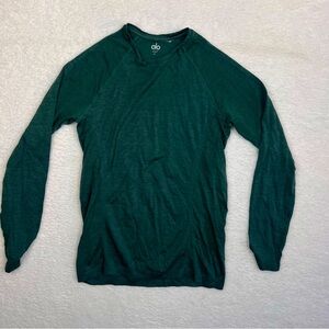 Alo Yoga Performance Top Long Sleeve Mens Green Medium